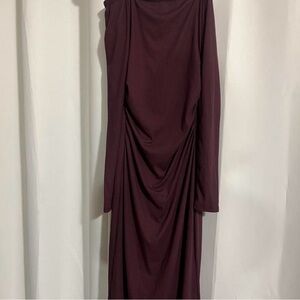 Elegant Burgundy Long Sleeve Dress